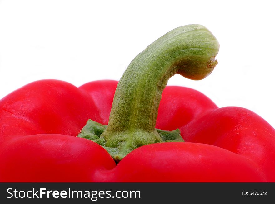 Big red pepper isolated on the white background