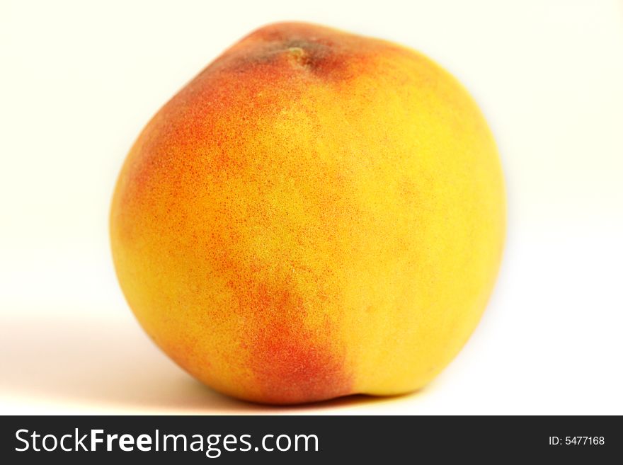 Peach on isolated white background