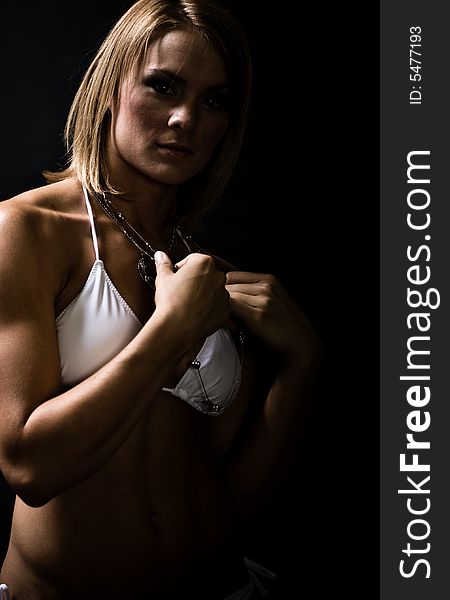 A young female model, photographed in the studio.