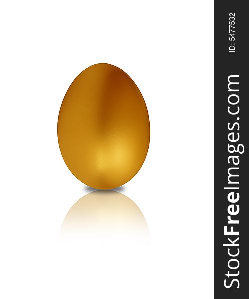 Golden egg in white background