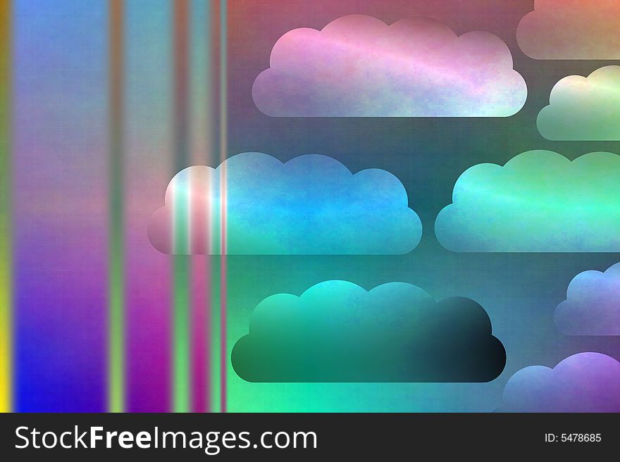 Giant background or wallpaper with psychedelic colours and cloudy forms and Tile effect. Giant background or wallpaper with psychedelic colours and cloudy forms and Tile effect