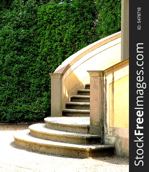 A glipse of a staircase in Boboli garden in Florence