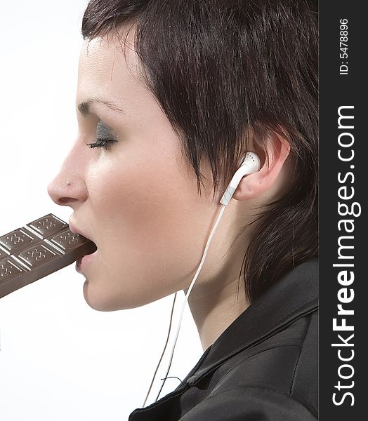 Woman with a large block of chocolate end mp3. Woman with a large block of chocolate end mp3