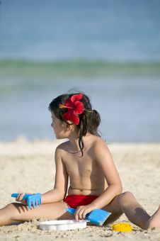 Little Child Play With Sand Stock Image Little Child Play With Sand Stock Image