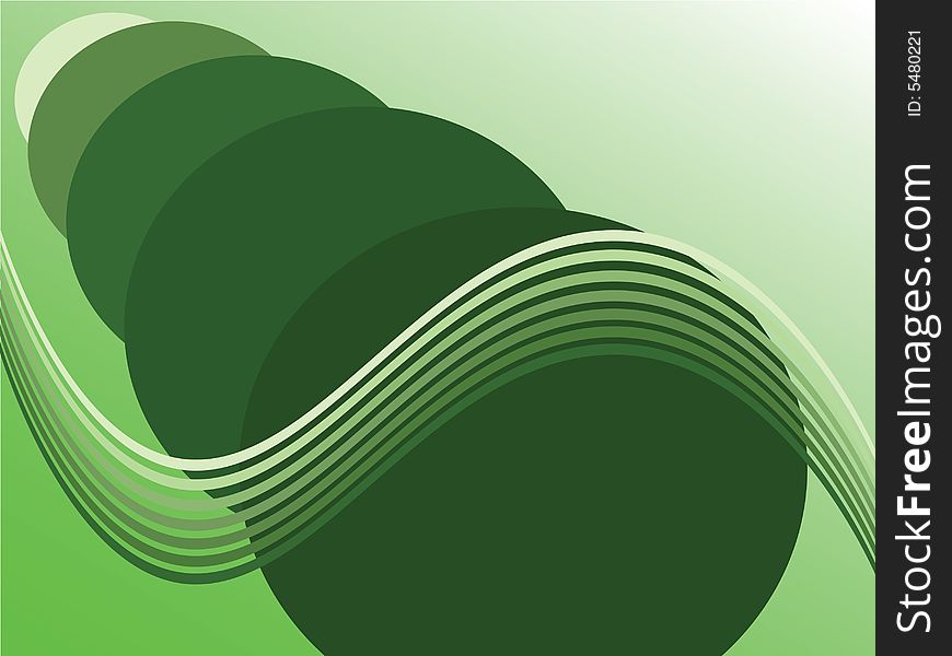 Background illustration of circles and waves in different shades of green. Background illustration of circles and waves in different shades of green