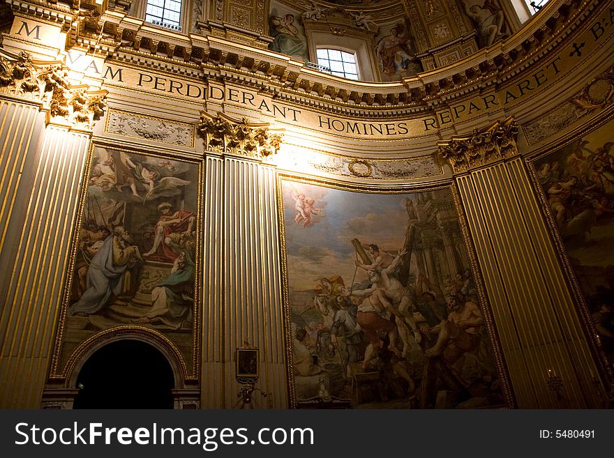 The inside of a church in Rome, Italy. The inside of a church in Rome, Italy