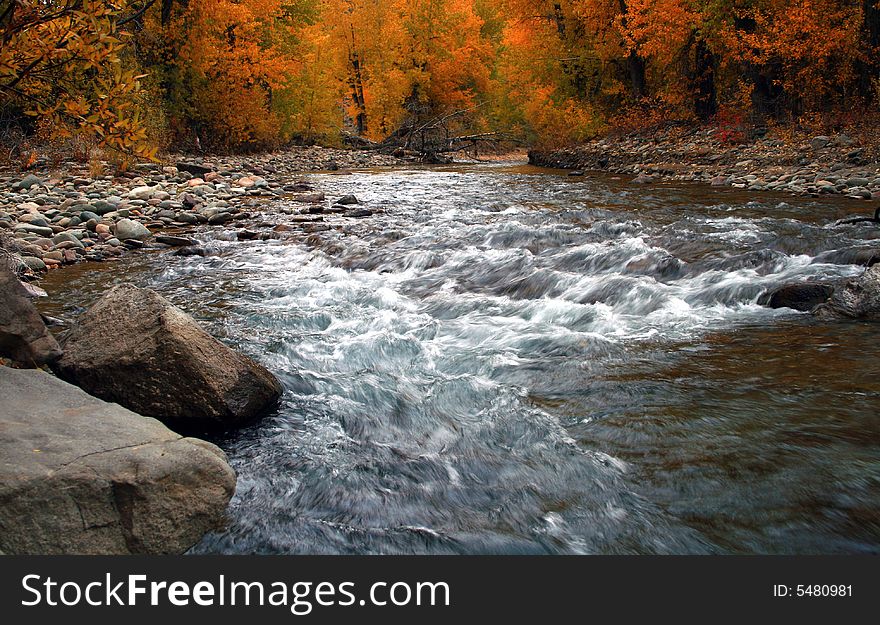 Autumn on the Big Wood River, Idaho. Autumn on the Big Wood River, Idaho