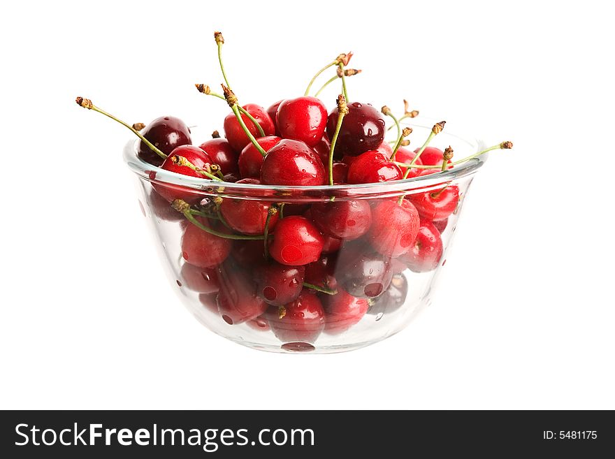 Red Cherries In Glass