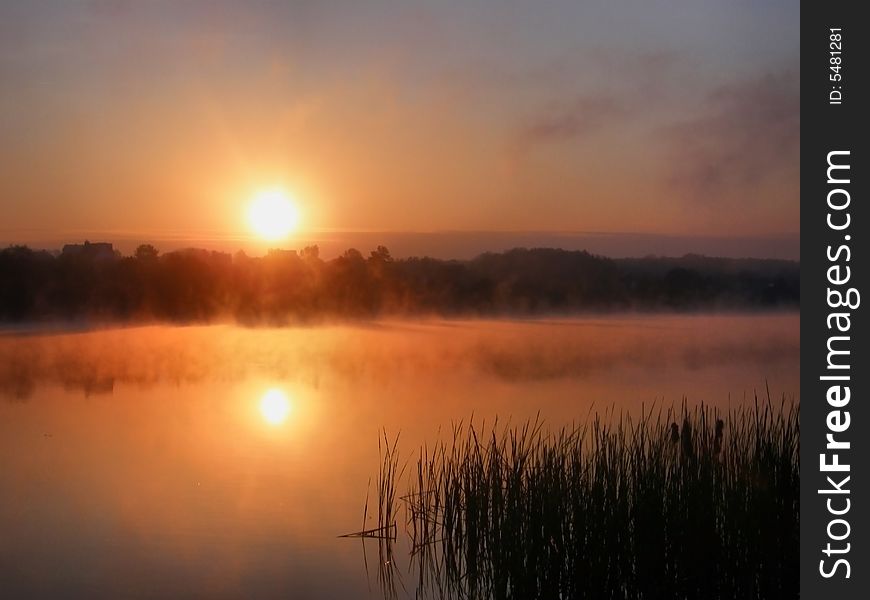 Colourful dawn ashore wonderful quiet lake. Colourful dawn ashore wonderful quiet lake