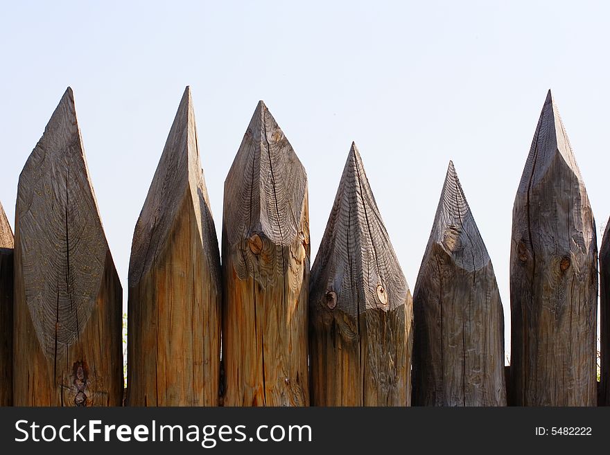 Natural picket fence - can be used as background. Horizontal frame. Natural picket fence - can be used as background. Horizontal frame.