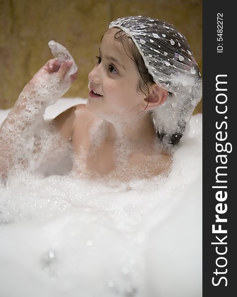 Small child happy and smiling in the bath. Small child happy and smiling in the bath