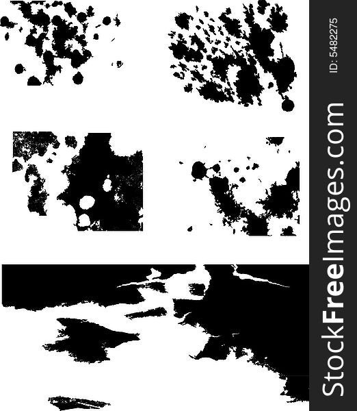 Grunge splash vector collection isolated on white. Grunge splash vector collection isolated on white