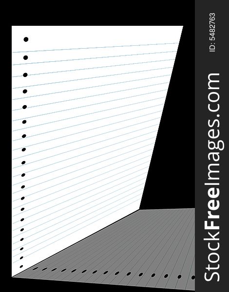 3d illustration blank rolled paper documents sitting around black colour background