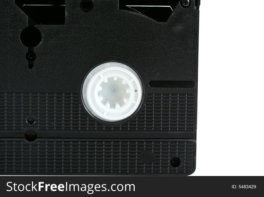 A Isolated VHS cassette tape on white