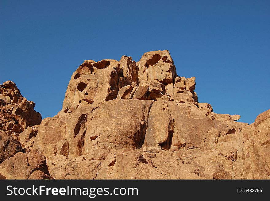 Aerated rock sculpture in Sinai desert, Egypt. Aerated rock sculpture in Sinai desert, Egypt