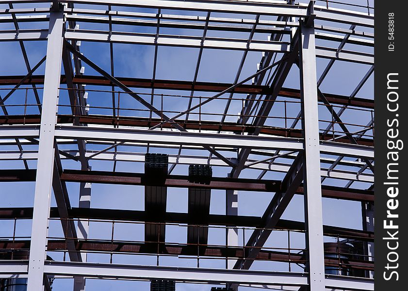Steel framework of Office Block under construction. Steel framework of Office Block under construction.