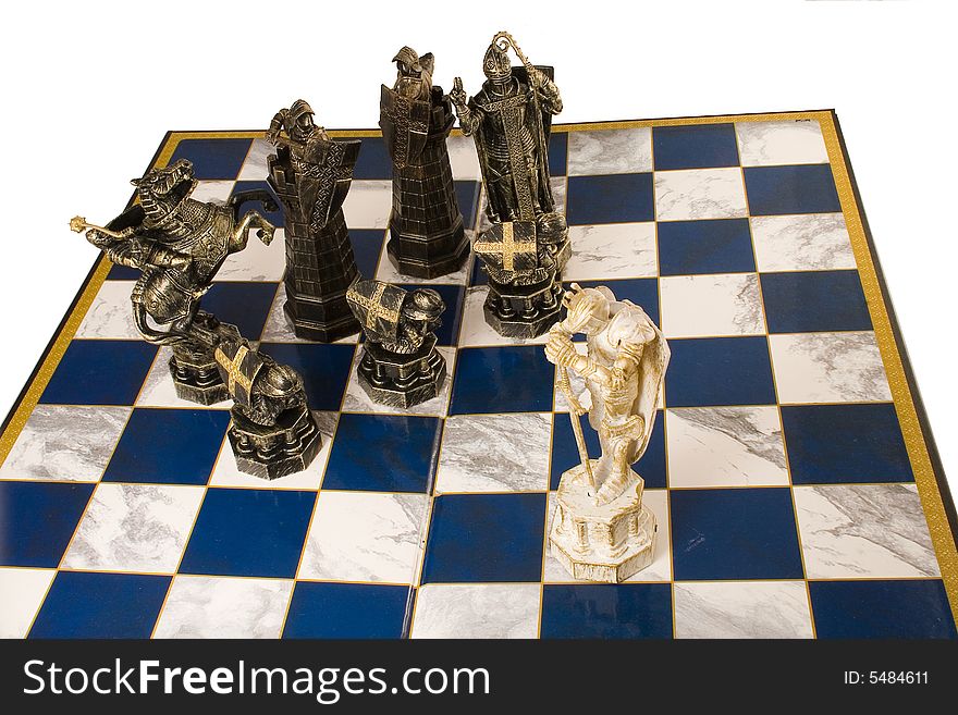 Fragment of a chess party with unusual figures