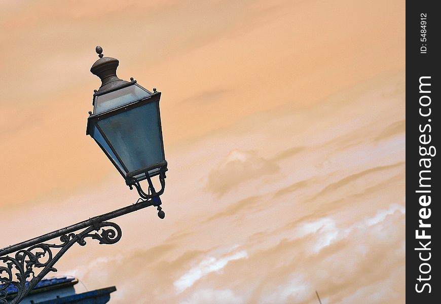 Streetlamp and clouds