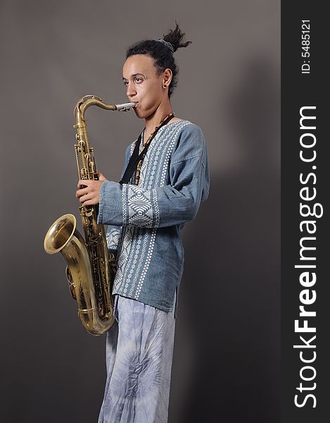 Young Saxophone Player