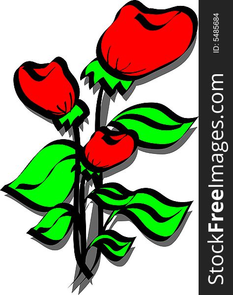 Illustration of a red rose