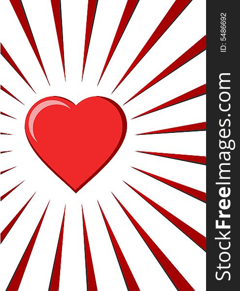 Red Heart On White Background