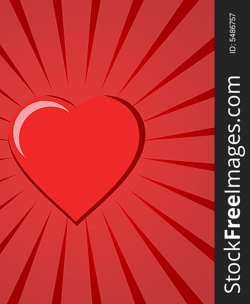 Red Heart on Red Background