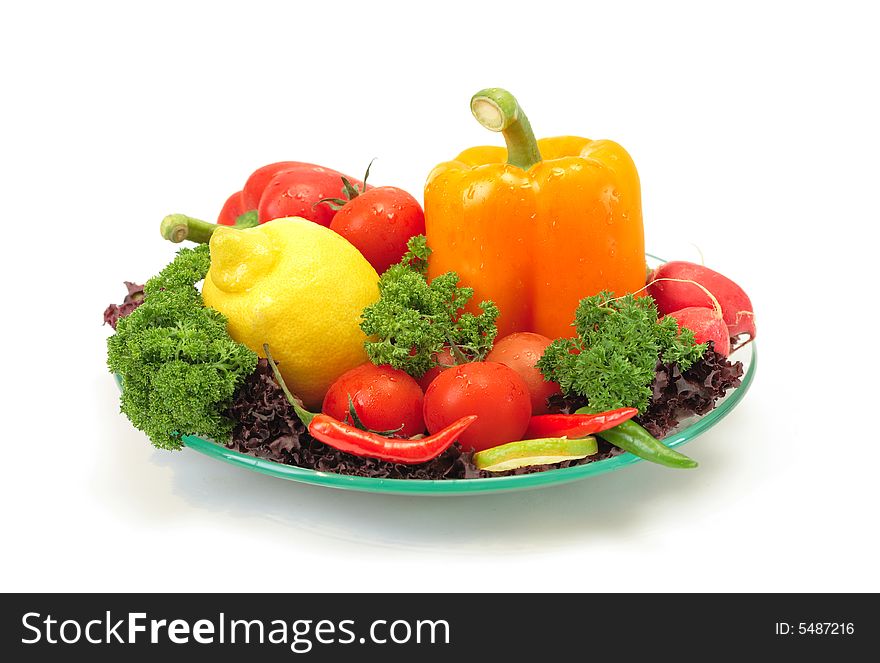 Fresh Vegetables on white background