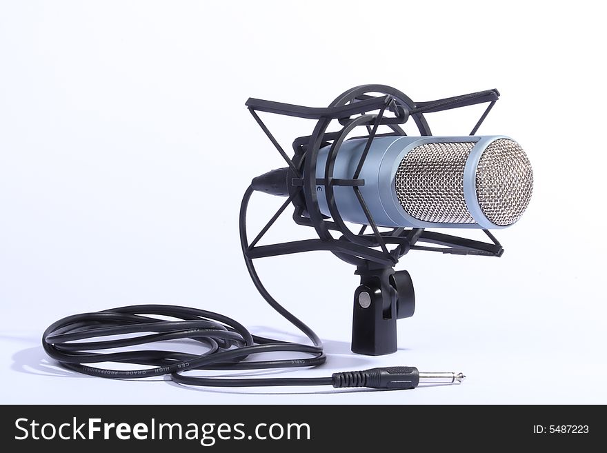 Studio microphone on a white background