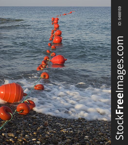 Red bouys in the rising