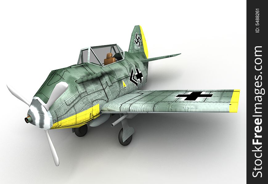 german airplane bf 109 isolated on white. german airplane bf 109 isolated on white