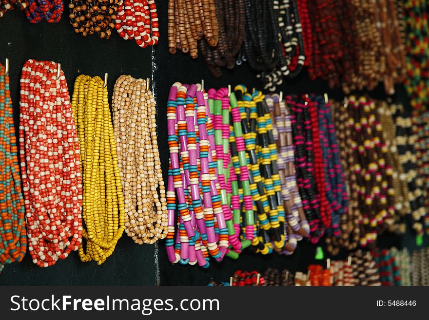 Necklaces in market