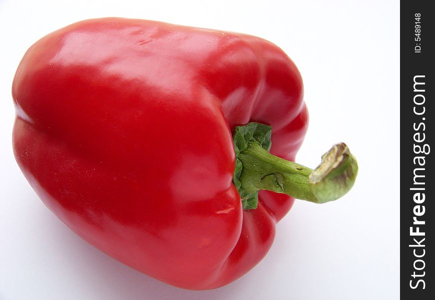 Red paprika on white background