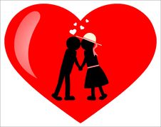 Loving Couple In The Heart Royalty Free Stock Images