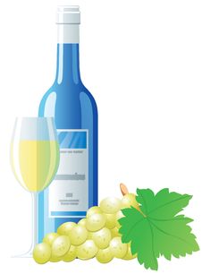 White Wine And Grape Royalty Free Stock Images White Wine And Grape Royalty Free Stock Images