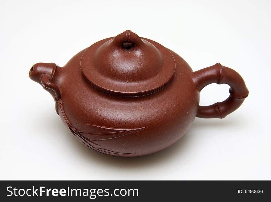 My teapot isolated on white background,also called zisha teapot in China.