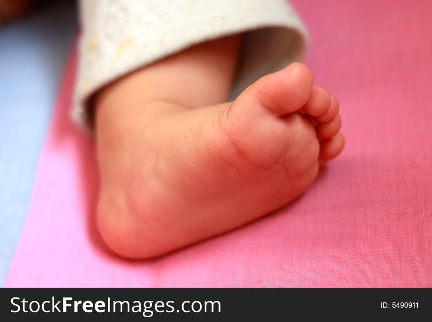 Newborn feet close-up. My baby.