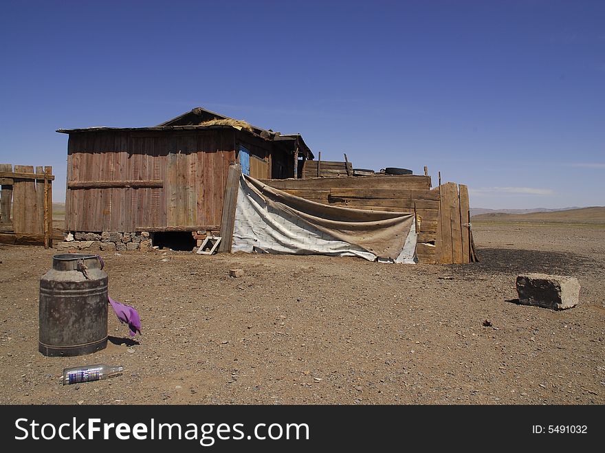 Typical living quarters in remote central Mongolia, next to the main highway to Ulaanbaatar from the west. Typical living quarters in remote central Mongolia, next to the main highway to Ulaanbaatar from the west