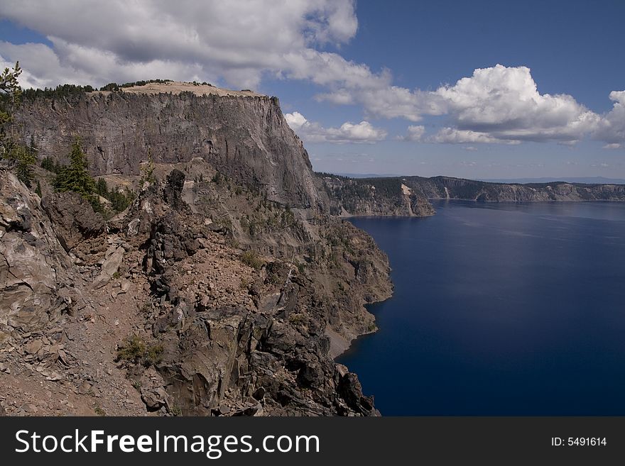 Rocks on Crater Lake in Oregon, USA