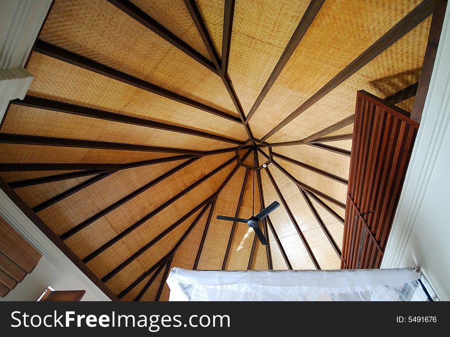 View of inside roof of our beach pavilion, unique structure