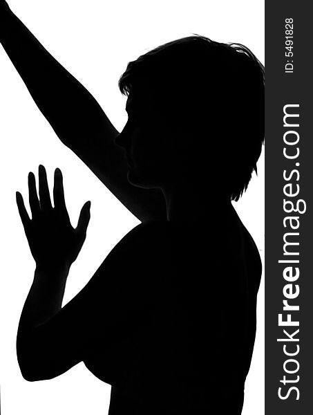 Isolated silhouette of naked young woman. Isolated silhouette of naked young woman