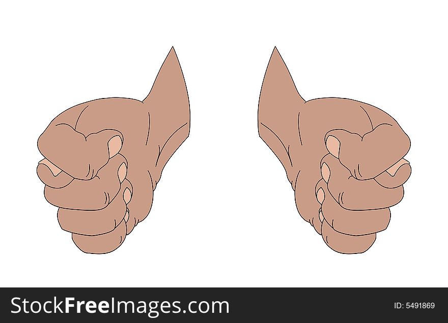 Color illustration of the rejecting gesture hand