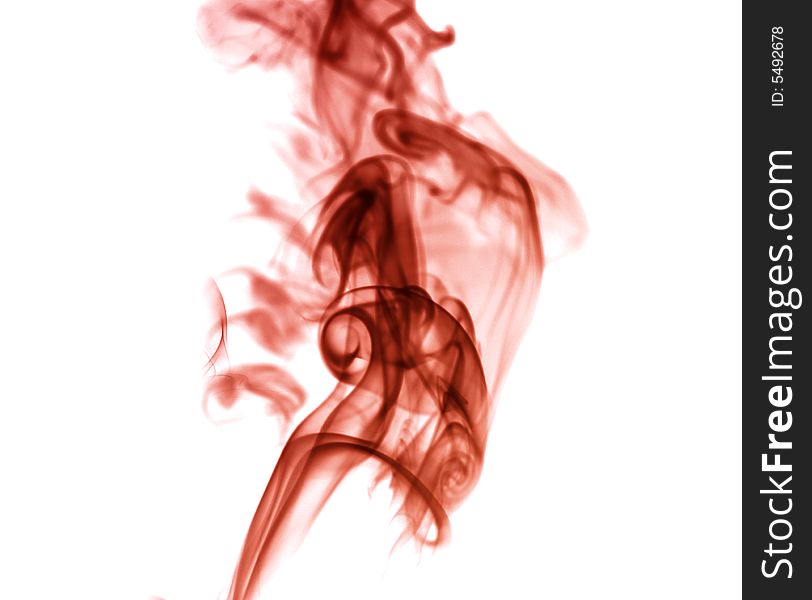 Red color smoke on white background. Red color smoke on white background