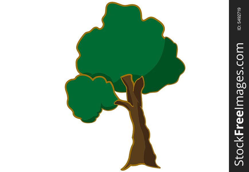 Live tree on isolated with abstract background