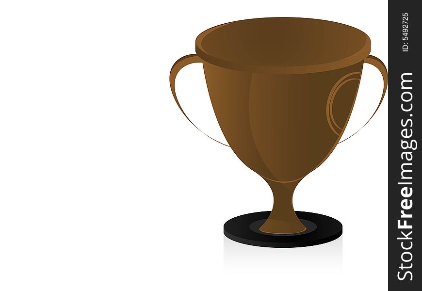 Winning cup on isolated with abstract background
