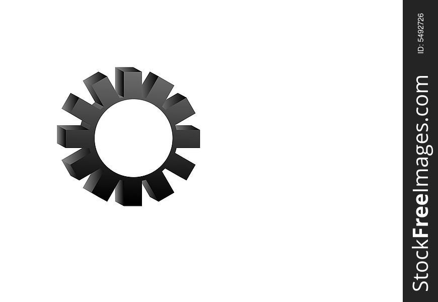 Cogwheel on isolated with abstract background
