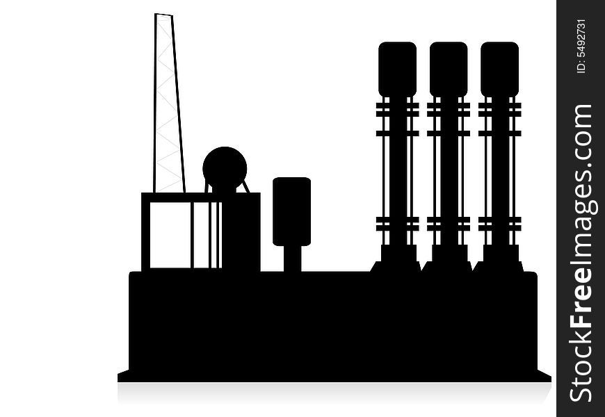 Air vents in factory on isolated background. Air vents in factory on isolated background