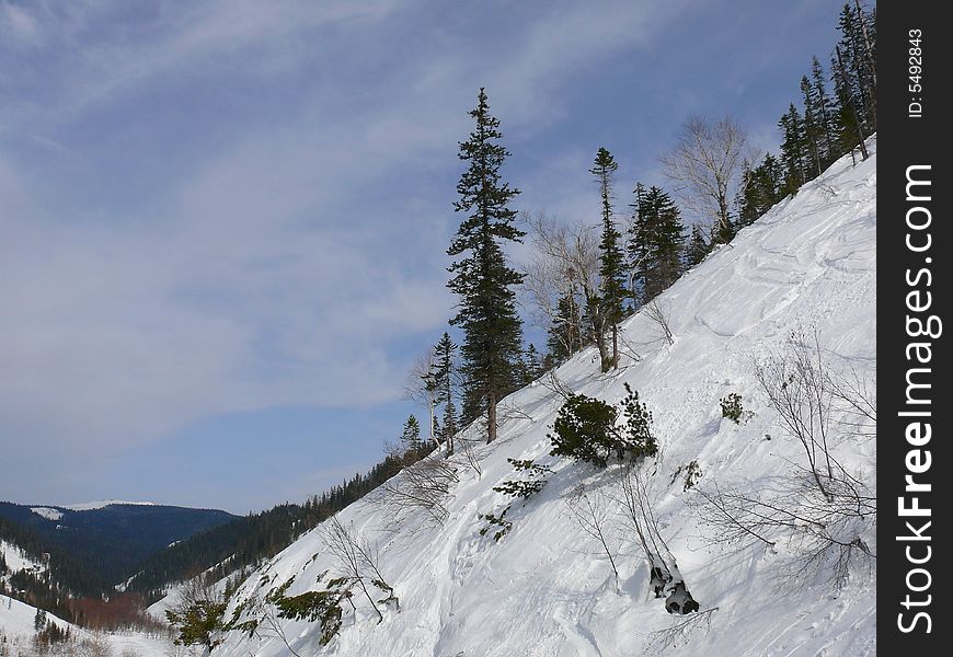 It is winter in the Far East in Russia