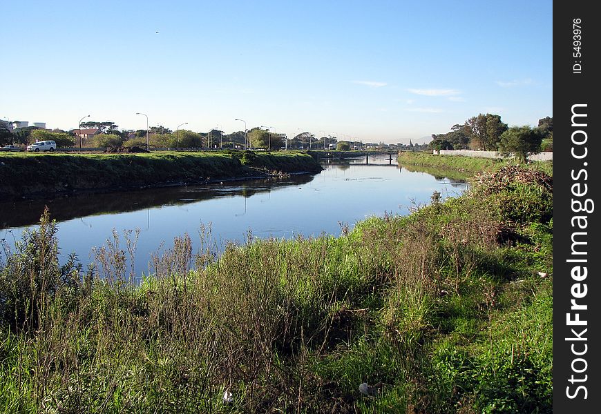 River Through Urban Setting