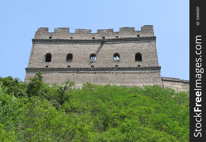 The badaling remains of the great wall in china