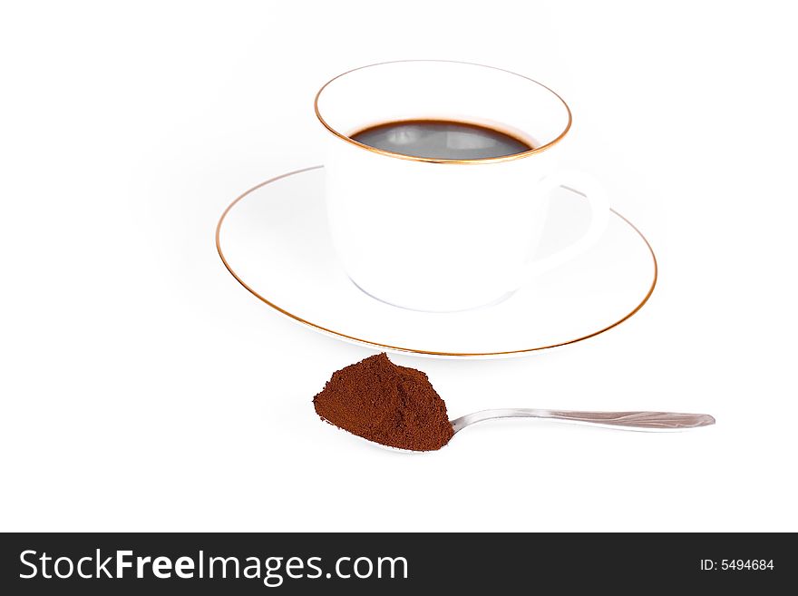 A spoon of coffee and beverage